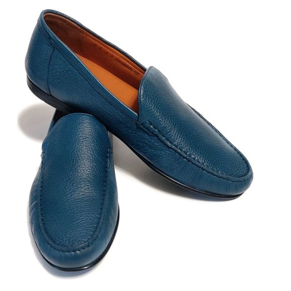 Bally Craxon Blue Prusse Deer Grained Leather Size US 11 EU 44 Loafers main image 4